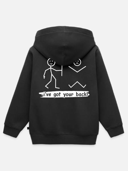 I've Got Your Back - Kids Premium Organic Zip-up Hoodie - black