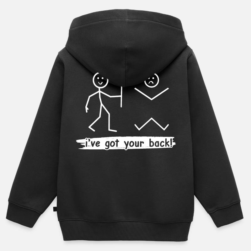 Je surveille vos arrières - Sweat Premium à capuche zippé enfant bio - noir