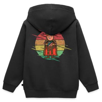 Viking - Sweat Premium à capuche zippé enfant bio - noir - Dos - AI Model Kid Male (0cm)