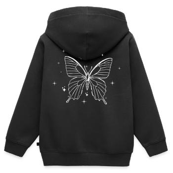 magischer Schmetterling - Kinder Premium Organic Zip Hoodie - Schwarz - Hinten - AI Model Kid Male (0cm)