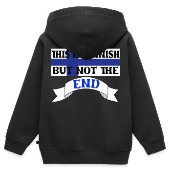 Funny pun with Finnish and the end - Kids Premium Organic Zip-up Hoodie - black - Back - AI Model Kid Male (0cm)