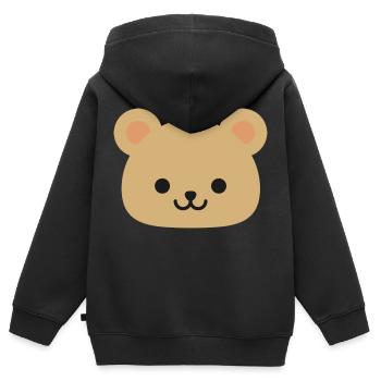 Bär Bear - Kinder Premium Organic Zip Hoodie - Schwarz - Hinten - AI Model Kid Male (0cm)