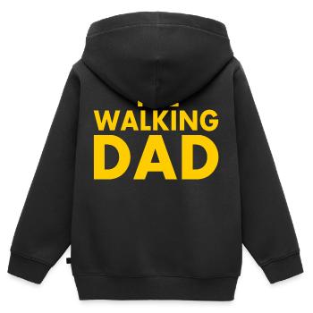 The walking dad - Sweat Premium à capuche zippé enfant bio - noir - Dos - AI Model Kid Male (0cm)
