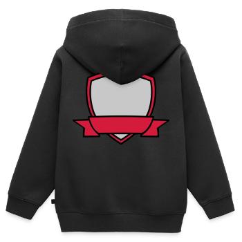 Shield Banner Empty - Kids Premium Organic Zip-up Hoodie - black - Back - AI Model Kid Male (0cm)
