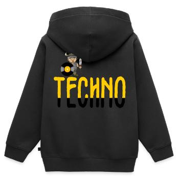 Techno-Wikinger - Kinder Premium Organic Zip Hoodie - Schwarz - Hinten - AI Model Kid Male (0cm)