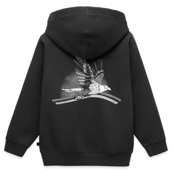 Oiseau - Sweat Premium à capuche zippé enfant bio - noir - Dos - AI Model Kid Male (0cm)