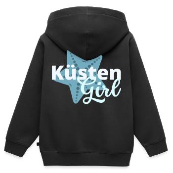 Küstengirl Ostsee Küste Nordsee Küste Spruch. - Kinder Premium Organic Zip Hoodie - Schwarz - Hinten - AI Model Kid Male (0cm)