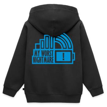 Mauvais mon pire cauchemar - Sweat Premium à capuche zippé enfant bio - noir - Dos - AI Model Kid Male (0cm)