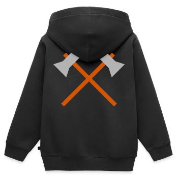 Axe - Kids Premium Organic Zip-up Hoodie - black - Back - AI Model Kid Male (0cm)