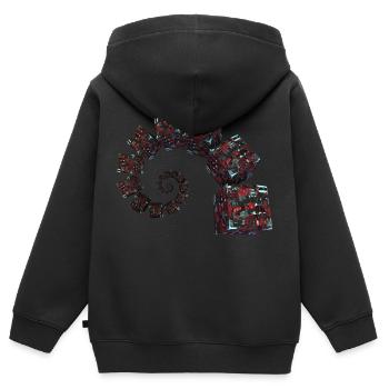 Goldener Schnitt Sci Fi Würfel - Kinder Premium Organic Zip Hoodie - Schwarz - Hinten - AI Model Kid Male (0cm)