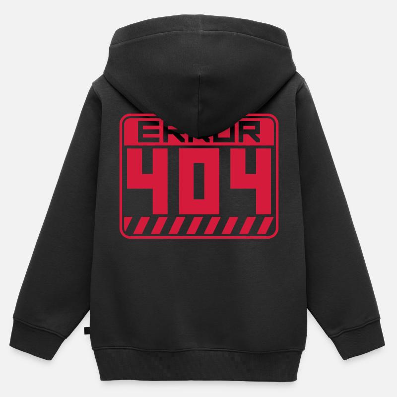 Shield Error 404 Warning - Kids Premium Organic Zip-up Hoodie - black