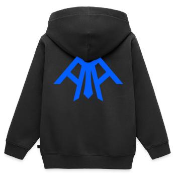 Cyberpunk Gamer Angel Blauer Punkrock Future Kapuzenpullover - Kinder Premium Organic Zip Hoodie - Schwarz - Hinten - AI Model Kid Male (0cm)
