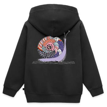Schnecke - Kinder Premium Organic Zip Hoodie - Schwarz - Hinten - AI Model Kid Male (0cm)