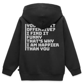 You find it offensive - Kinder Premium Organic Zip Hoodie - Schwarz - Hinten - AI Model Kid Male (0cm)