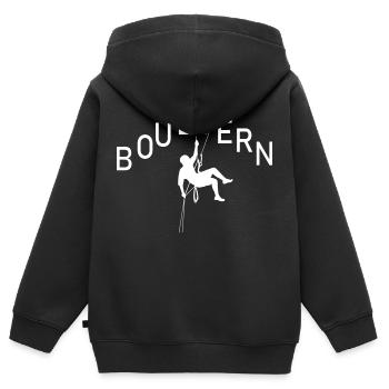 climbing - Kinder Premium Organic Zip Hoodie - Schwarz - Hinten - AI Model Kid Male (0cm)