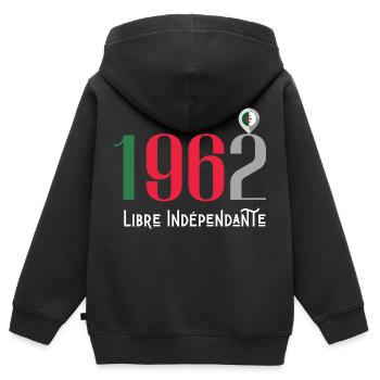 1962 une Algérie libre indépendante - Sweat Premium à capuche zippé enfant bio - noir - Dos - AI Model Kid Male (0cm)