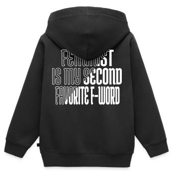 quand il y a des blagues d’idées libérales amusantes - Sweat Premium à capuche zippé enfant bio - noir - Dos - AI Model Kid Male (0cm)