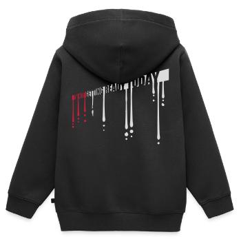 ne pas se préparer aujourd’hui - Sweat Premium à capuche zippé enfant bio - noir - Dos - AI Model Kid Male (0cm)
