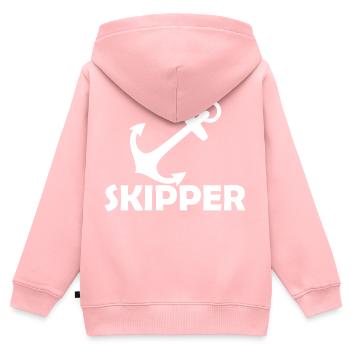 Skipper Voile Sports Nautiques - Sweat Premium à capuche zippé enfant bio - rose - Dos - AI Model Kid Female (0cm)