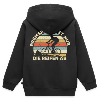 Bremsen? Nein! - Mountainbiker Mountainbike - Kinder Premium Organic Zip Hoodie - Schwarz - Hinten - AI Model Kid Male (0cm)