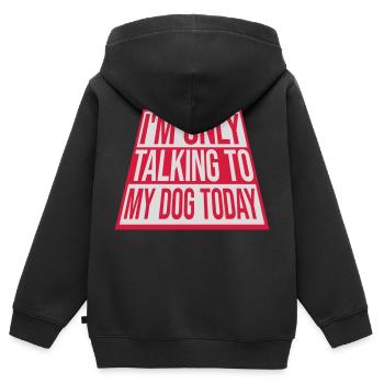 only talking to dog - Kids Premium Organic Zip-up Hoodie - black - Back - AI Model Kid Male (0cm)