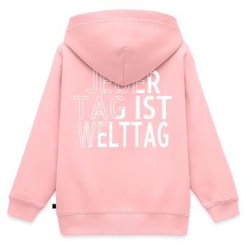 lustig fleischloses essen geschenkidee fleischlos - Kinder Premium Organic Zip Hoodie - Rosa - Hinten - AI Model Kid Female (0cm)