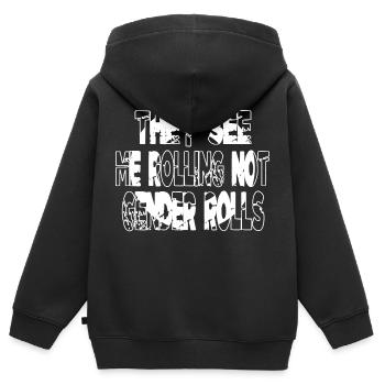 jokes geek quotes barber hair obama - Kids Premium Organic Zip-up Hoodie - black - Back - AI Model Kid Male (0cm)