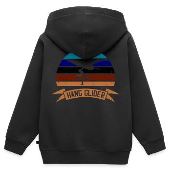 Hanggleiter Drachenflieger Deltasegler - Kinder Premium Organic Zip Hoodie - Schwarz - Hinten - AI Model Kid Male (0cm)
