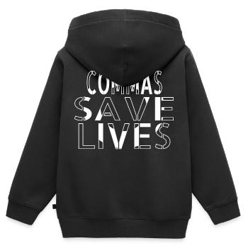 Reading Book Lover Blogging Article Writing Cups - Kids Premium Organic Zip-up Hoodie - black - Back - AI Model Kid Male (0cm)
