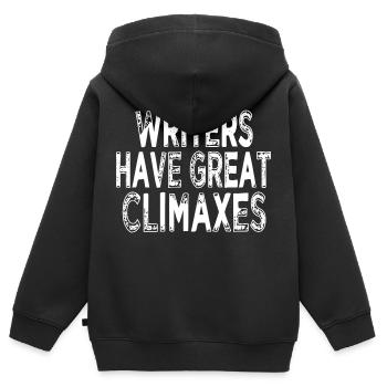 funny contentwriter blog bicycle humor cycling - Kinder Premium Organic Zip Hoodie - Schwarz - Hinten - AI Model Kid Male (0cm)