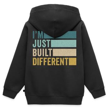 Je viens de construire différents LGBTQ - Sweat Premium à capuche zippé enfant bio - noir - Dos - AI Model Kid Male (0cm)