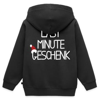 Last Minute Geschenk - Kinder Premium Organic Zip Hoodie - Schwarz - Hinten - AI Model Kid Male (0cm)