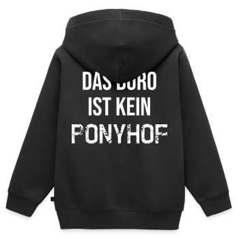 Das Büro ist kein Ponyhof - Kinder Premium Organic Zip Hoodie - Schwarz - Hinten - AI Model Kid Male (0cm)