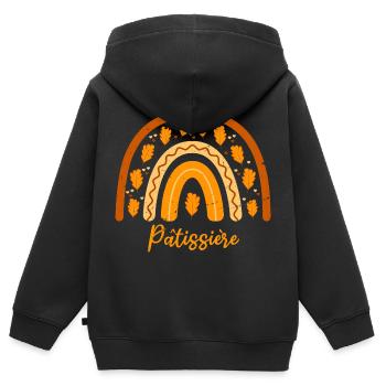 Zum besten Konditor gewählt| Gebäck Geschenkidee - Kinder Premium Organic Zip Hoodie - Schwarz - Hinten - AI Model Kid Male (0cm)