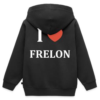 i love frelon - Sweat Premium à capuche zippé enfant bio - noir - Dos - AI Model Kid Male (0cm)