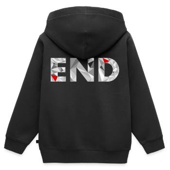 Das Ende - Kinder Premium Organic Zip Hoodie - Schwarz - Hinten - AI Model Kid Male (0cm)