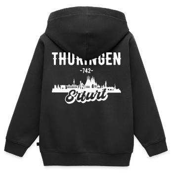 Erfurt Thüringen Erfurter Geschenk - Kinder Premium Organic Zip Hoodie - Schwarz - Hinten - AI Model Kid Male (0cm)