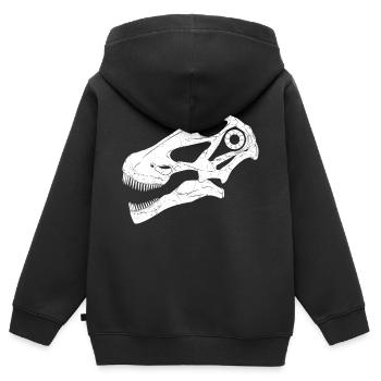 Crâne fossile d’Argentinosaurus - Sweat Premium à capuche zippé enfant bio - noir - Dos - AI Model Kid Male (0cm)