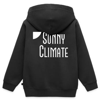 sonniges Klima - Kinder Premium Organic Zip Hoodie - Schwarz - Hinten - AI Model Kid Male (0cm)