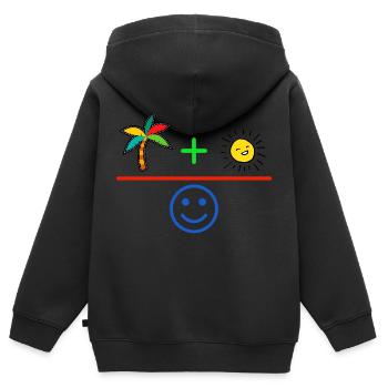 Sentiment de vacances - Sweat Premium à capuche zippé enfant bio - noir - Dos - AI Model Kid Male (0cm)