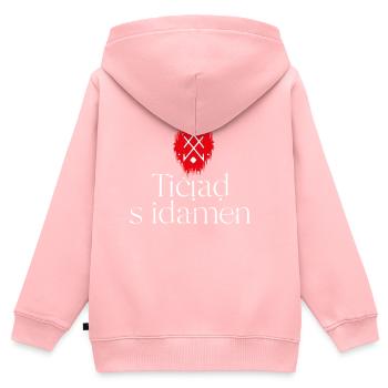 AMAZIGH Sprichwort - Kinder Premium Organic Zip Hoodie - Rosa - Hinten - AI Model Kid Female (0cm)