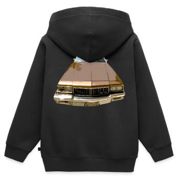 altes Auto USA - Kinder Premium Organic Zip Hoodie - Schwarz - Hinten - AI Model Kid Male (0cm)