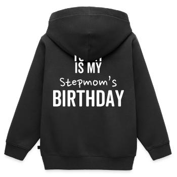 Heute ist der Geburtstag meiner Stiefmutter - Kinder Premium Organic Zip Hoodie - Schwarz - Hinten - AI Model Kid Male (0cm)