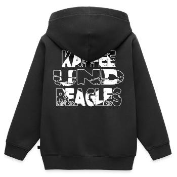 coffeeshop tasse geburtstagsgeschenk - Kinder Premium Organic Zip Hoodie - Schwarz - Hinten - AI Model Kid Male (0cm)