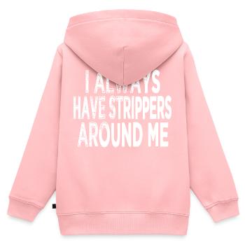 Happy Computer drôle dictons prudence - Sweat Premium à capuche zippé enfant bio - rose - Dos - AI Model Kid Female (0cm)