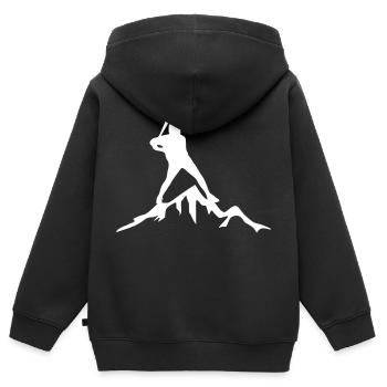 Frappeur de baseball - Sweat Premium à capuche zippé enfant bio - noir - Dos - AI Model Kid Male (0cm)