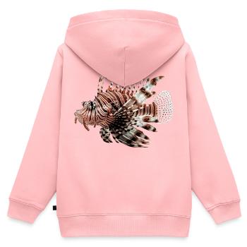 Le poisson-lion est un prédateur - Sweat Premium à capuche zippé enfant bio - rose - Dos - AI Model Kid Female (0cm)