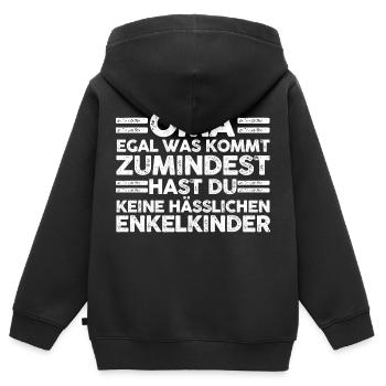 Enkelkinder Großmutter Oma - Kinder Premium Organic Zip Hoodie - Schwarz - Hinten - AI Model Kid Male (0cm)