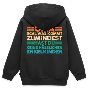 Enkelkinder Großmutter Oma - Kinder Premium Organic Zip Hoodie - Schwarz - Hinten - AI Model Kid Male (0cm)