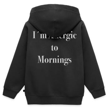 Je suis allergique au matin - Sweat Premium à capuche zippé enfant bio - noir - Dos - AI Model Kid Male (0cm)